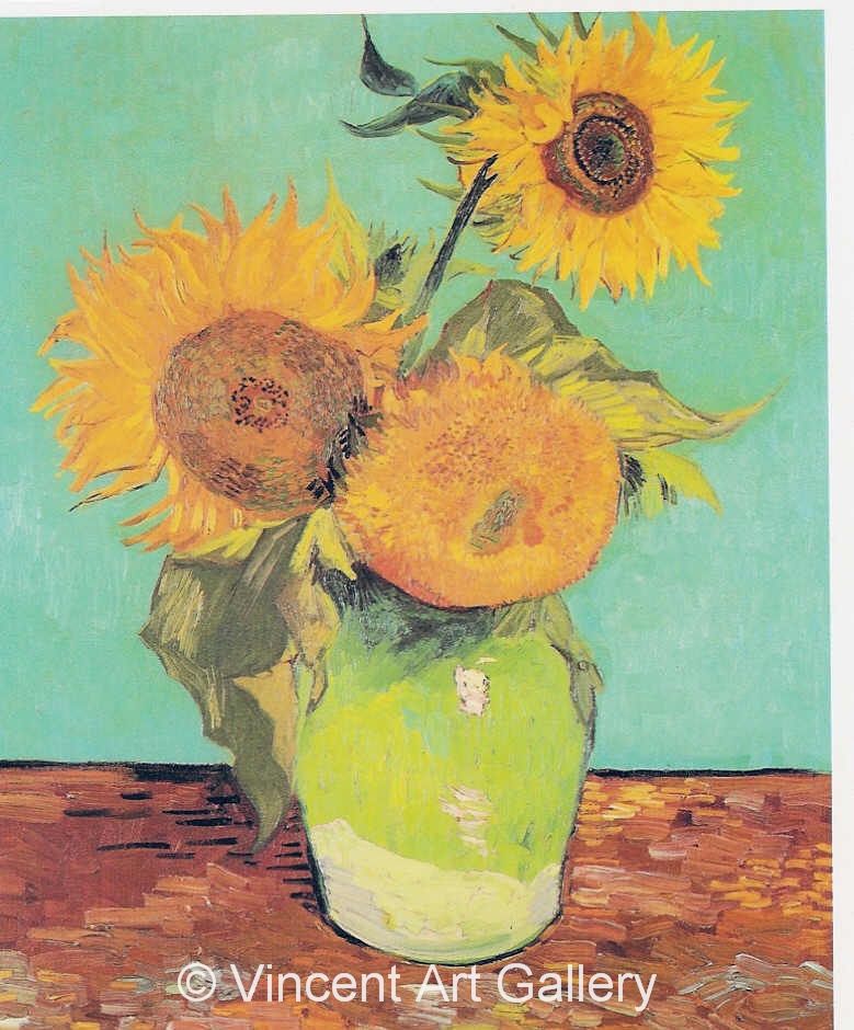 JH1559, Three Sunflowers in a Vase